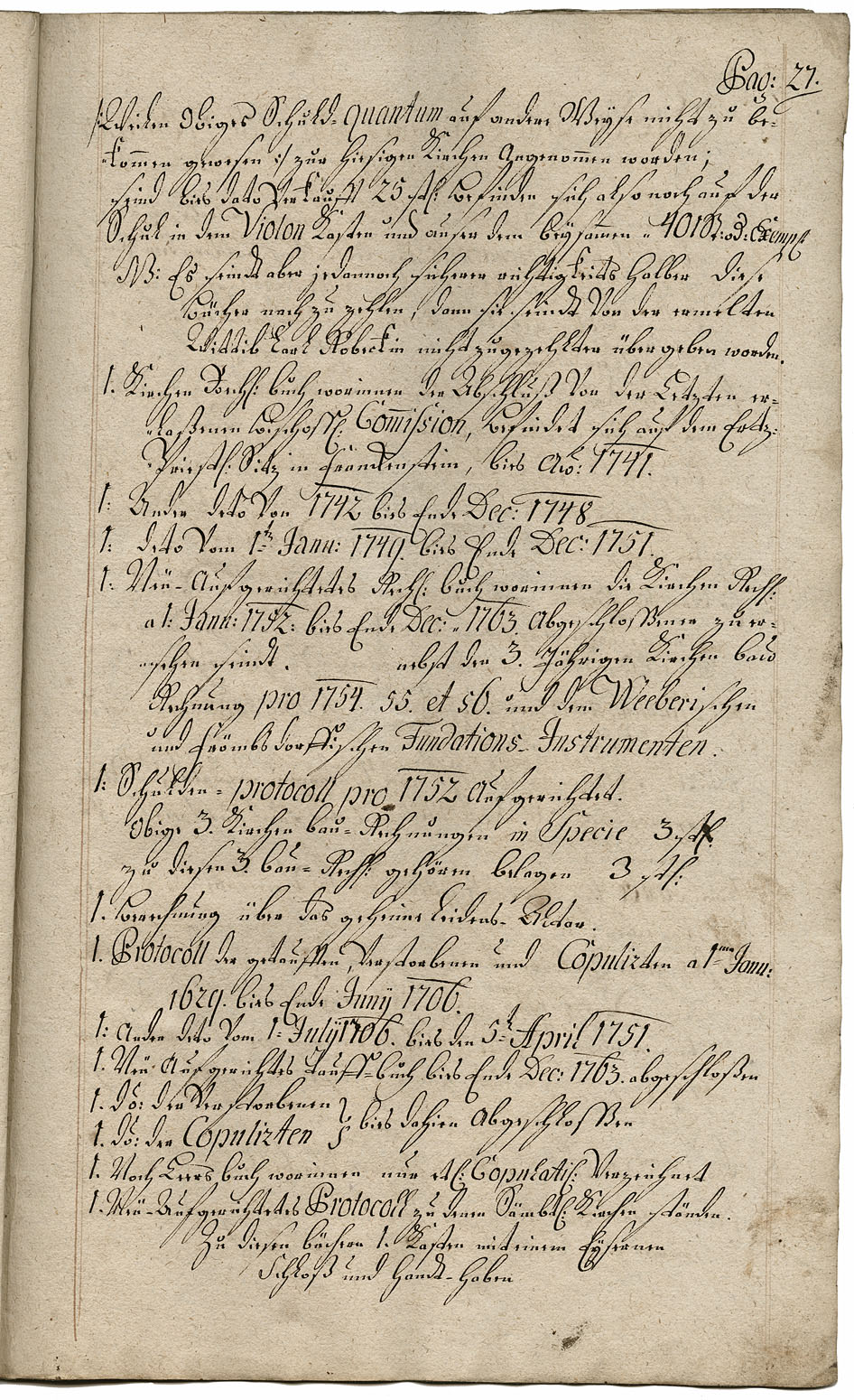 Zadel-Inventarium 1764 Seite 27